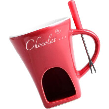 Fenteer Taza de Fondue de Chocolate, Cerâmica, 130 ml, Vermelho, para Tapas e Doces