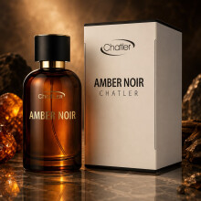 Chatler Amber Noir, Eau de Parfum pour Homme 100 ml, Boisé Oriental avec Patchouli, Vanille et Ambre