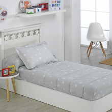 Edredón ajustável para cama infantil Stars, cinzento, tamanho cama 90, enchimento 300 gr/m2