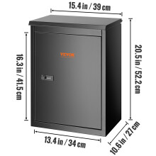 SucceBuy pakketbezorgdoos, 21in, wandgemonteerd, IPX3 waterdicht, van gegalvaniseerd staal