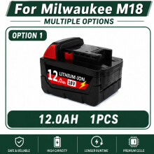 Batterie rechargeable 18V 12000mAh pour outils Milwaukee M18, compatible modèles M18B5 XC 48-11-2402