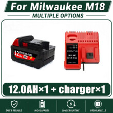 Batterie rechargeable 18V 12000mAh pour outils Milwaukee M18, compatible avec modèles M18B5 XC 48-11-2402
