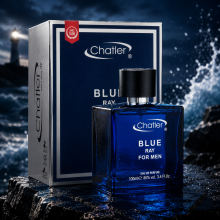 Chatler Blue Ray Eau de Parfum pour Homme 100ml, Frais et Aquatique aux Notes Marines et Boisées