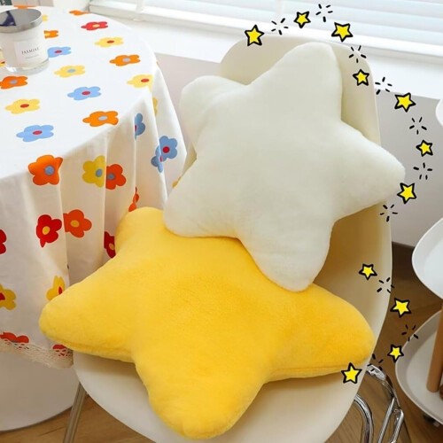 Almofada infantil em forma de estrela, peluche de lã e algodão, decorativa para quarto e sofá 2