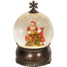 HOMCOM Bola de Neve de Natal com Música e Luzes, Bronze