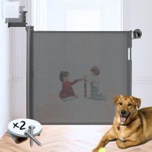 Barreira de Segurança Retrátil, 140cm, Branco, Ajustável, Para Bebés e Cães