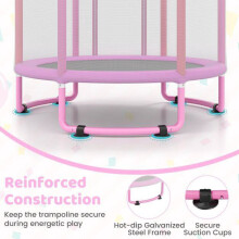 Children's 6-in-1 Trampoline with Swing & Gym Bar, Pink