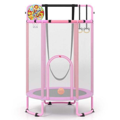 Children's 6-in-1 Trampoline with Safety Net, Purple
