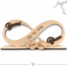 Amaisso Regalo Original Pareja Infinito Personalizado em Madeira com Nomes e Data para Aniversário ou Casamento