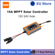 PowMr ContrĂ´leur de charge solaire MPPT 15A 12V/24V, fonction Auto Boost, compatible batteries lithium