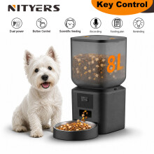 NITYERS Distributeur automatique de nourriture pour chien et chat, 8L, Double alimentation, Enregistreur vocal