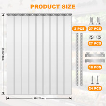 Rideau industriel en bande de PVC transparent, résistant aux rayures et températures, 121x243cm Lot de 9 pièces