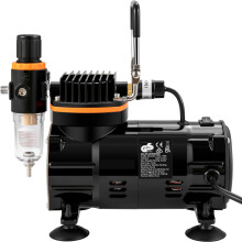 SucceBuy professionele airbrushkit, 120W compressor met 3 spuitkits voor nagelkunst, make-up en taartdecoratie
