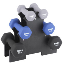 KeHot Ensemble d'haltères hexagonales 12 kg, 6 poids avec support de rangement, néoprène et fonte pour musculation à domicile