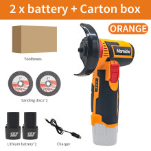 Mini-meuleuse d'angle compacte sans fil, moteur sans balais 19500 tr/min, Orange