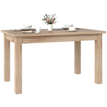 HOMCOM eettafel 140x80x78 cm, melamine met natuurlijke houtafwerking, voor 6 personen