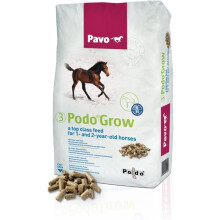 Pavo Podo Grow, alimento para cavalos, saco de 20kg, formato pellet, para potros até aos 3 anos