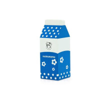 Brinquedo de imitação - MAMAMEMO - Caixa de leite - Madeira - Azul - 4,5 x 4,5 x 12,5 cm