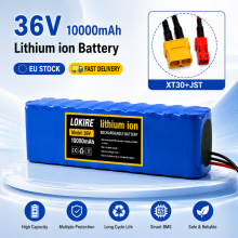 Batterie Lithium-ion 36V 10Ah 1000W, 10S3P 18650 avec BMS intelligent, pour vélo et trottinette électrique