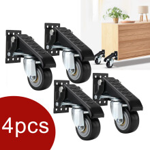 Set van 4 werkbankwielen, 200 kg draagvermogen, 360 graden draaibaar, zwart staal voor tafels en machines