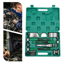 Deukreparatieset voor auto, set van 9 stuks, 45# staal, met gereedschapskist en groene handgreep