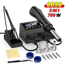 2-in-1 soldeerstation, digitaal display, 700W, met heteluchtpistool voor PCB en SMD reparatie