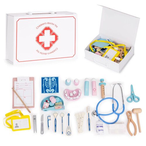 Träläkarlekset för barn, 34-delars medicinskt kit 1