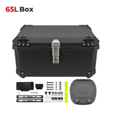 KEMIMOTO motorfiets topkoffer, 65L, zilver, waterdicht met slot voor universele montage