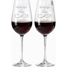 JOYERIA EL FARO copos de vinho personalizadas, cristal de boéme, conjunto de 2