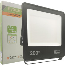FactorLED Projetor LED Exterior Reflector EVO PRO 200W, 22000Lm, Impermeável IP65, Luz Selecionável 3000K 4000K 5700K