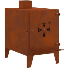 vidaXL estufa de exterior, aço corten, castanho, 35 x 50 x 60 cm, para jardim