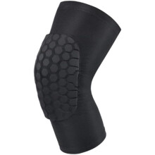 Joelheira de basquetebol, respirável com tiras de silicone antiderrapantes, preto, tamanho M