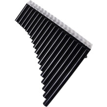 Flauta de pan de 18 tubos, preto, material ABS, 255 mm de comprimento