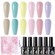TARTU nagellakset van 6 kleuren, semi-permanente gel polish kit voor salon manicure