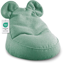 Gutekissen Pouf Miki para Crianças com Orelhas, Almofada de Assento Montessori, Verde, 68x68x50 cm
