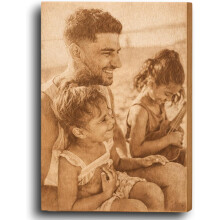 Quadro personalizado em madeira natural, com foto e texto gravados a laser, decoração para casa