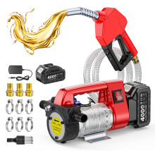 Taskstar elektrische brandstofpomp, 45 L/min, met 21V 4.0Ah accu en oplader, voor diesel en kerosine overdracht