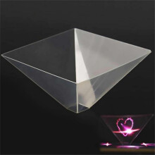 Projetor de Holograma 3D em forma de pirâmide, multicolor, compatível com smartphones, PET