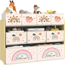 AIYAPLAY estante para brinquedos, 9 cestas, 93x30x70 cm, amarelo, para quarto infantil
