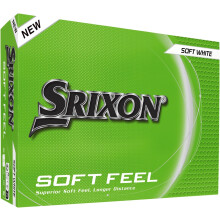 Srixon Soft Feel, conjunto de 2 bolas de golfe, amarelo e branco, núcleo FastLayer, para golfistas com velocidade de swing moderada