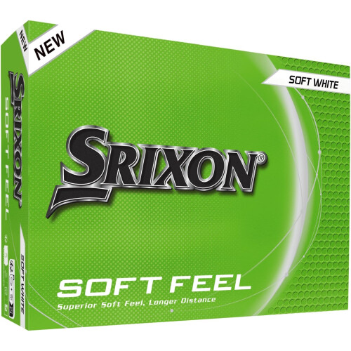Srixon Soft Feel, conjunto de 2 bolas de golfe, amarelo e branco, núcleo FastLayer, para golfistas com velocidade de swing moderada