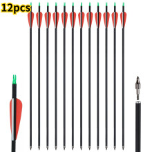 Carbon Pijl, 31,5 inch, set van 12 stuks, rood, voor jacht en boogschieten