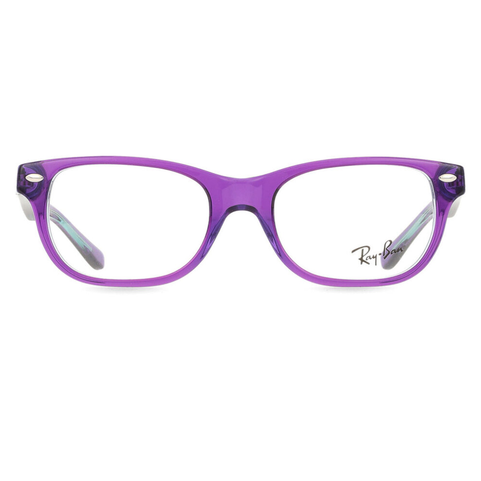 Ray-Ban Eyeglasses Kids Optics Kids - Transparent Violet & Light Blue Frame Clear Lenses Polarized 48-16, RB1555 - Image 3