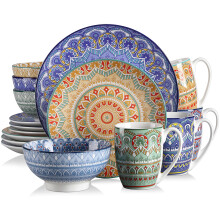 Vancasso serviesset van 16 stuks, porselein met mandala patroon, voor 4 personen