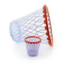 Caixa de arrumação Basket Lovers, conjunto de 2 peças, branco e laranja, 30.8 cm de altura