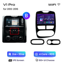 Junsun V1 Pro autoradio, 2GB RAM + 32GB geheugen, draadloos CarPlay en Android Auto voor Renault Clio 4 en ZOE