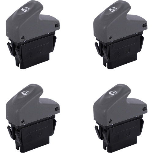 Interruptor de janela elétrico, conjunto de 4, preto, plástico, para Scenic 1996-2014