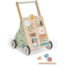 MS BabyWorld Montessori Maxi, Andador de Madeira para Bebé, Com Brinquedos e Atividades, Para Primeiros Passos