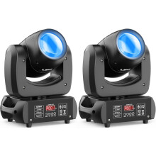 Conjunto de 2 cabeças móveis LED 100W, prismas de gobos giratórios, ativadas por som para discotecas e eventos