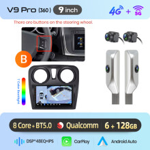 Junsun autoradio, 6GB RAM + 128GB ROM, draadloze Apple CarPlay en Android Auto, IPS touchscreen voor auto